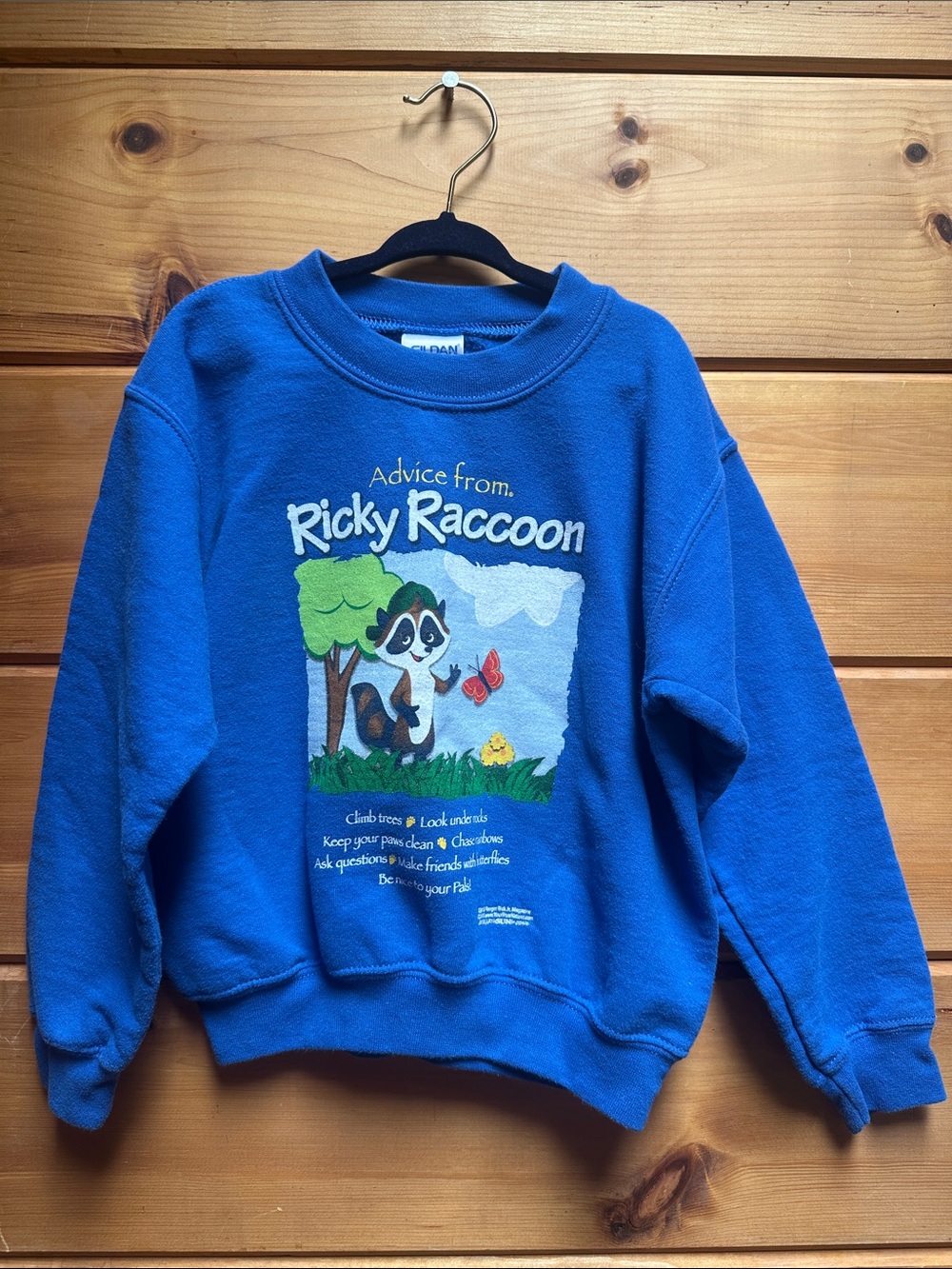 Vintage Ricky raccoon kids sweatshirt size blue S